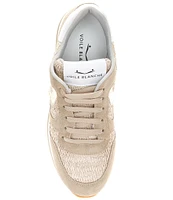 Voile Blanche Maran Suede And Raffia Lace-Up Sneakers