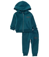 Volcom Baby Boys 12-24 Months Fleece Layering Knit Long Sleeve Watanite Zip Graphic Hoodie and Jogger Pants Set