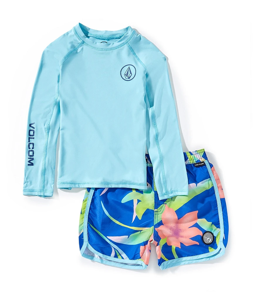 Volcom Baby Boys 12-24 Months Rashguard T-Shirt & Floral Swim Short Set