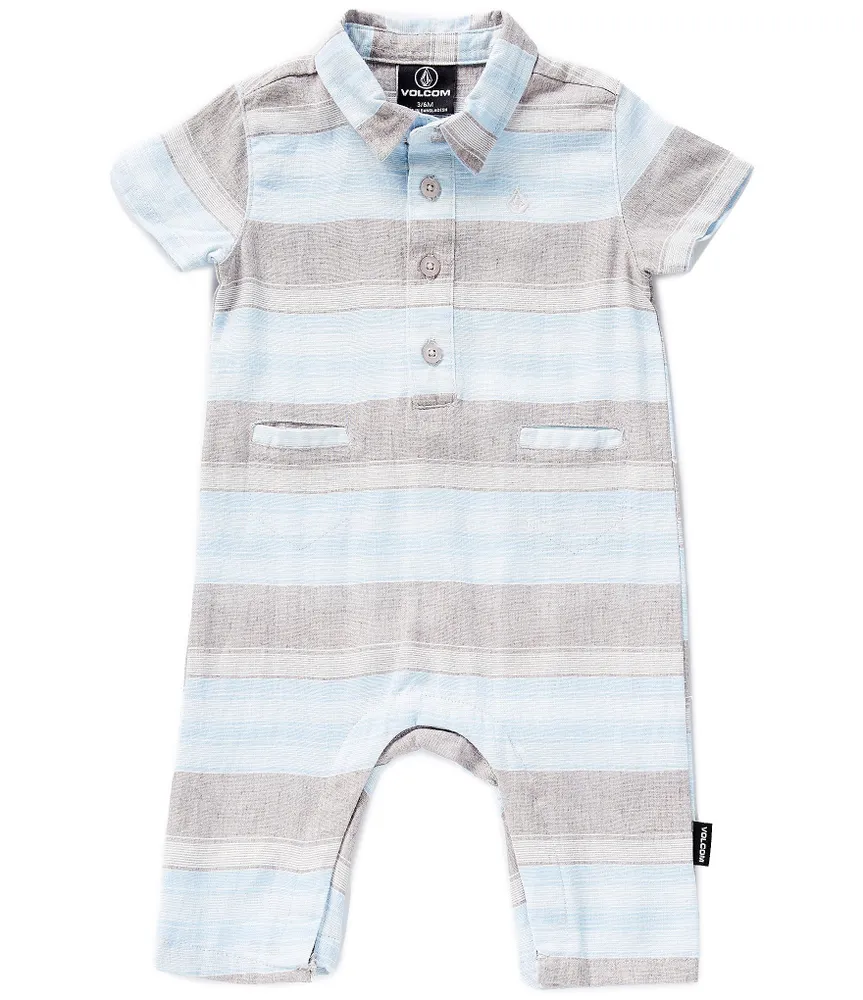 Volcom Baby Boys Newborn-9 Months Short Sleeve Printed Linen-Blend Coverall