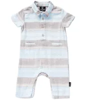 Volcom Baby Boys Newborn-9 Months Short Sleeve Printed Linen-Blend Coverall