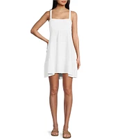 Volcom Beach Moon Stone Gauze Sleeveless Babydoll Dress