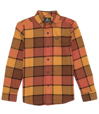 Volcom Big Boys 8-20 Long Sleeve Caden Plaid Flannel Shirt