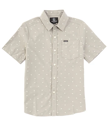 Volcom Big Boys 8-20 Short Sleeve Button Front Crown Stone Shirt