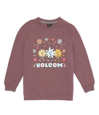 Volcom Big Girls 7-16 Long Sleeve Truly Stoked BF Crew Sweatshirt