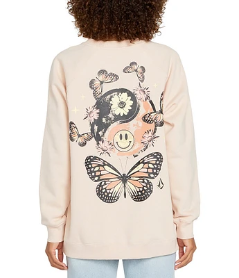 Volcom Butterfly Graphic Boyfriend Sweatshirt