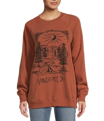 Volcom Chestnut Stone Magic Boyfriend Graphic Sweatshirt