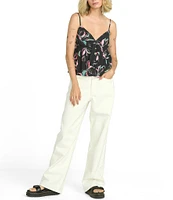 Volcom Dream In Bloom Sleeveless Crinkle Gauze Camisole