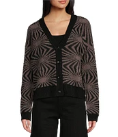 Volcom El Soltaria Long Sleeve Slouchy Fit Double Jacquard Cardigan