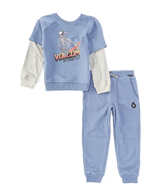 Volcom French Little Boys 2T-4T French Terry Sweatshirt & French Terry Pants 2-Piece Set