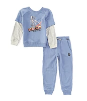 Volcom French Little Boys 2T-4T French Terry Sweatshirt & French Terry Pants 2-Piece Set