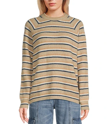 Volcom Girl Guide Raglan Long Sleeve Yarn-Dyed-Striped Wool-Blend Sweater