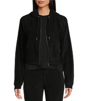 Volcom Lil Velour Zip Up Crop Hoodie