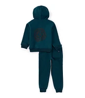 Volcom Little Boys 2T-4T Fleece Layering Knit Long Sleeve Watanite Zip Graphic Hoodie and Jogger Pants Set