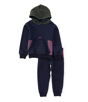 Volcom Little Boys 2T-4T Long Sleeve Color Block Hoodie Fleece And Jogger Pants Set