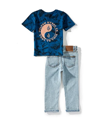 Volcom Little Boys Short Sleeve Graphic T-Shirt & Jeans Set