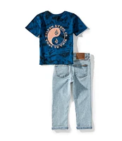 Volcom Little Boys Short Sleeve Graphic T-Shirt & Jeans Set