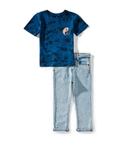 Volcom Little Boys Short Sleeve Graphic T-Shirt & Jeans Set