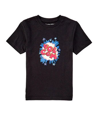 Volcom Little Boys 2T-7 Short Sleeve Stone Pow Logo Graphic T-Shirt