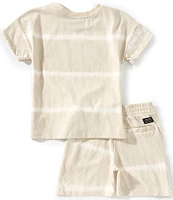 Volcom Little Boys 2T-7 Short Sleeve Stripe T-Shirt And Knit Short Set