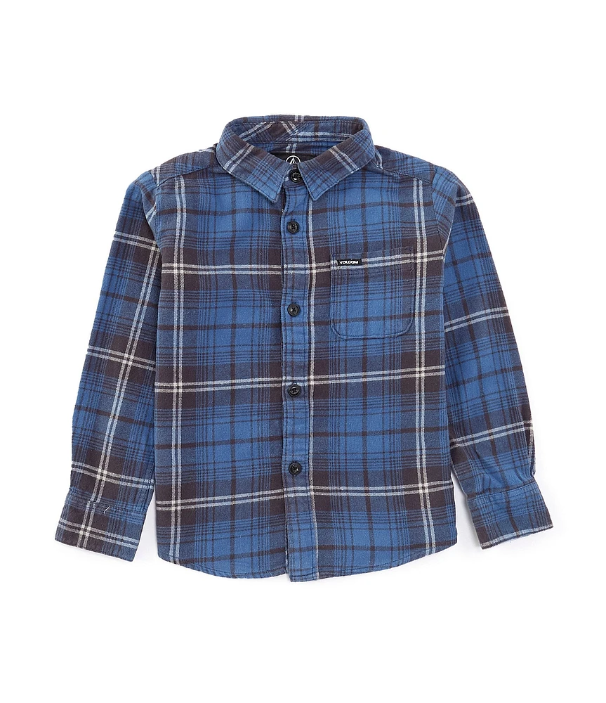 Volcom Little Boys 4-7 Long Sleeve Caden Plaid Flannel Woven Top