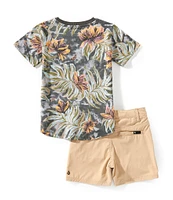 Volcom Little Boys 4-7 Short-Sleeve Printed T-Shirt & Short Set