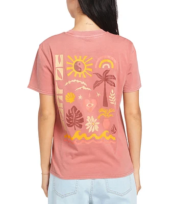 Volcom Lock It Up Short Sleeve Tropical Palm Tree Graphic T-Shirt