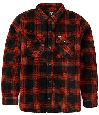 Volcom Long Sleeve Bowered Plaid PolarFleece Coaches Jacket