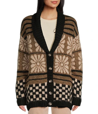 Volcom Rent Free Printed Jacquard Cardigan