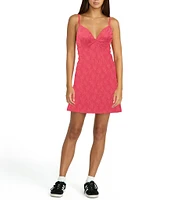 Volcom Shella Tonal Jacquard Knit Sleeveless Strappy Minidress