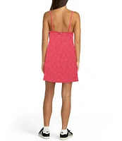 Volcom Shella Tonal Jacquard Knit Sleeveless Strappy Minidress