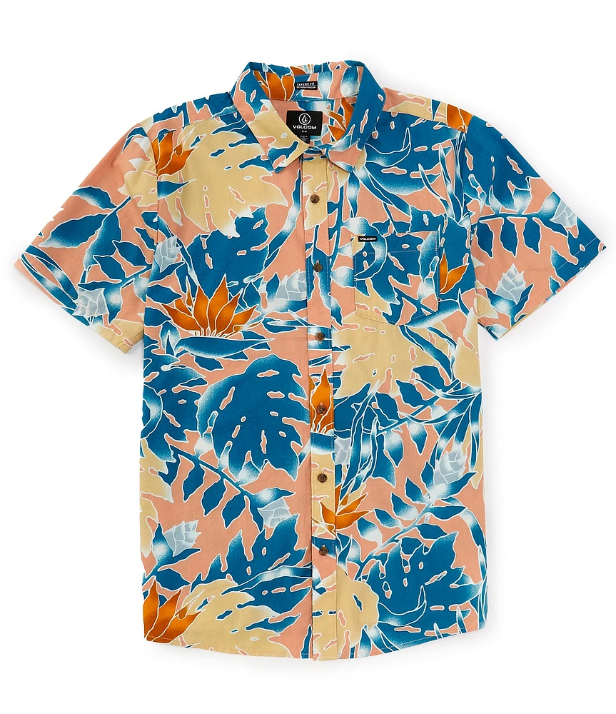 Volcom Short Sleeve Leaf Pit Floral Woven Shirt