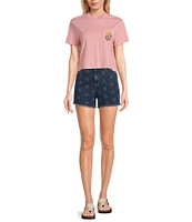 Volcom Stoney Step High Rise Frayed Hem Denim Shorts