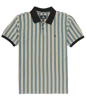 Volcom Striker Stone Short Sleeve Striped Polo Shirt