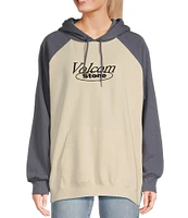 Volcom Truly Stoked Long Sleeve Oversized Embroidered Logo Fleece Hoodie