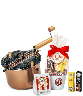 Wabash Valley Farms Copper Plated Stainless Steel Whirley Pop Popcorn Maker and Cello Popcorn Gift Set