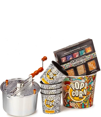 Wabash Valley Farms Film Night Popcorn Gift Collection with Whirley Pop Popcorn Maker