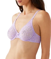 Wacoal Halo Floral Lace Unlined Underwire Center Bow Bra