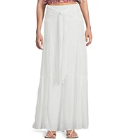Double Zero Waist Tie Wide Leg Pants