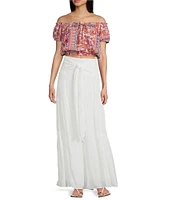 Double Zero Waist Tie Wide Leg Pants