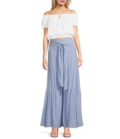 Double Zero Waist Tie Wide Leg Pants