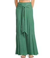 Double Zero Waist Tie Wide Leg Pants