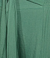 Double Zero Waist Tie Wide Leg Pants
