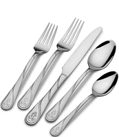 Wallace Silversmiths Anchor Coastal 45-Piece Stainless Steel Flatware Set, Service For 8