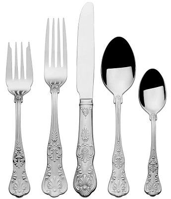 Wallace Silversmiths Queens 65-Piece Stainless Steel Flatware Set, Service For 12