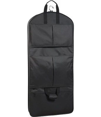 Wally Bags 48#double; Premium Travel Tri-Fold Garment Bag with Pockets and Pinstripe Lining