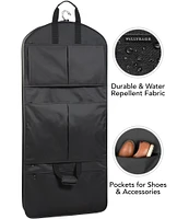 Wally Bags 48#double; Premium Travel Tri-Fold Garment Bag with Pockets and Pinstripe Lining