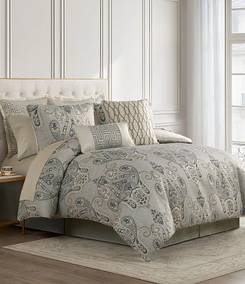 Waterford Brosna Oversized Detailed Woven Damask Medallion Comforter Set