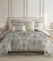 Waterford Brosna Oversized Detailed Woven Damask Medallion Comforter Set