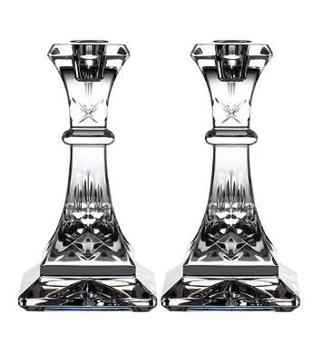 Waterford Lismore Crystal Candlestick Square 6#double;, Set of 2